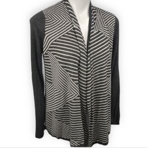 NY&Co Striped Drape Front Cardigan Sz Medium